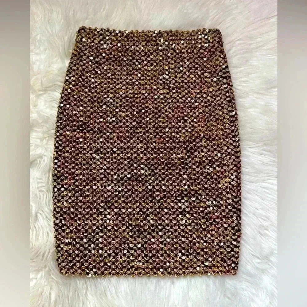Agaci- Gold and Black Sequined skirt - Small